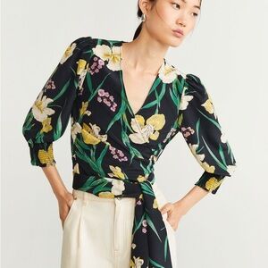 NWT Mango Wrap Floral Blouse
